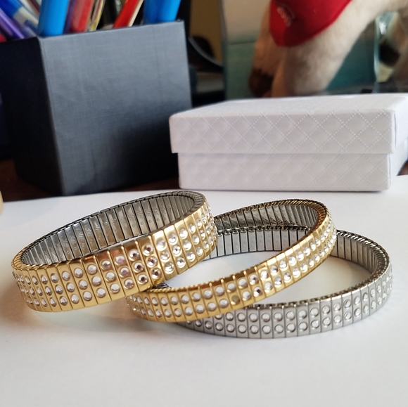 AUTHENTIC Swarovski Stretch Bracelets SET of 3 - Picture 6 of 16